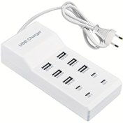 Resim 10 Portlu GaN USB Şarj İstasyonu | EU Fişli, Çoklu Cihazlar için Hızlı Şarj - Güven Sertifikalı & Kompakt Tasarım 