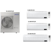 Resim Samsung Windfree 9 + 12 + 24 BTU + 10 kW Dış Ünite Duvar Tipi Multi Klima 