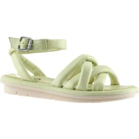 Resim Bueno Shoes Yeşil Deri Kadın Düz Sandalet 