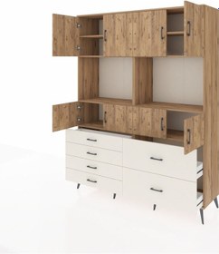 Resim Hyperion Gardrop 8 Raflı 6 Çekmeceli 8 Kapaklı 176x44x221 Çam-çam/aytaşı Çam/aytaşı 