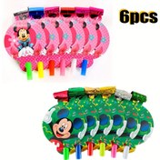 Resim 6'lı Temalı Mickey & Minnie Parti Kornaları - Mickey Kulaklıkları & Minnie Mouse Tasarımlı Gürültülü Üfleme Kornaları, Canlı Renkler, Dayanıklı Plastik, Doğum Günleri, Cadılar Bayramı, Noel, Yılbaşı Eve, Doğum Günü Partisi Süslemeleri, Eğlenceli Tasarım için Mükemmel, garip oyuncaklar, ses bombasi, şaka oyuncakları, oyuncak, şaka, şaka oyuncak 
