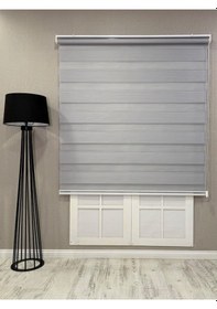 Resim Donatti Zebra Stor Geniş Plise Güneşlik Perde Açık Gri Açık Gri 