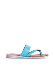 Resim Bueno Shoes Turkuaz Deri Kadın Parmak Arası Terlik 01wq2012 