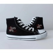 Resim Aesthia MİNGALONDON Anime Death Note Baskılı Siyah Kanvas Ayakkabı 