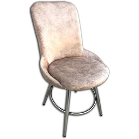 Resim Bengimobilya Sandalye Şato Model Metal Çelik Gümüş Krom Kaplama Kiremit Kahve 