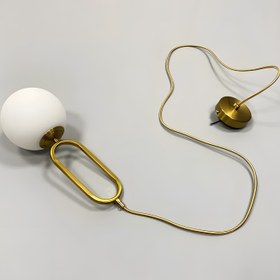 Resim İskandinav Lüks Cam Küre Avizeler Ev Oturma Odası Yatak Odası 3012-Q83-1W-EV - Gold / Tekli / Beyaz 