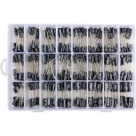 Resim Jms 500 Adet 24 Değer Alüminyum Elektrolitik Kondansatör Çeşitli Kit 10v 16v 25v 50v Metal Elektrolitik 