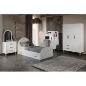 Resim Yavru Yataklı Bohem Cocuk Odası Takımı Tamamı Mdf Beyaz 