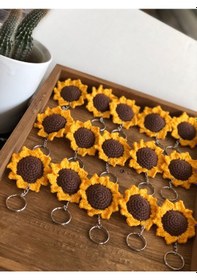 Resim Amigurumi Ayçiçeği Anahtarlık 