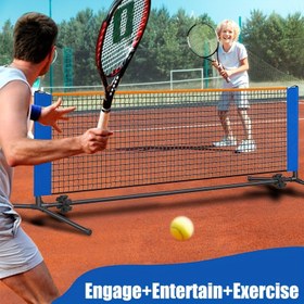 Resim Taşınabilir 3m Pickleball Filesi - Tek Direkli Mini Tenis File Seti - Demir Yapı 