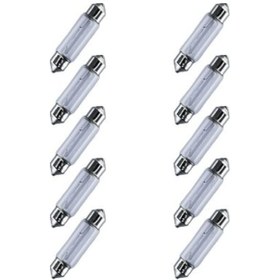 Resim 10 Adet 12V 10W Sofit Ampul 39mmX10mm 