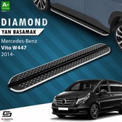 Resim S-Dizayn Mercedes Vito W447 Uzun Şase Diamond Krom Yan Basamak 253 Cm 2014 Üzeri A+ Kalite 