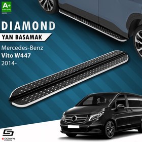 Resim S-Dizayn Mercedes Vito W447 Uzun Şase Diamond Krom Yan Basamak 253 Cm 2014 Üzeri A+ Kalite 
