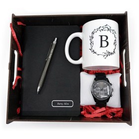 Resim Yaprak Hediyelik Kişiye Özel Ahşap Kutulu Ajanda Kupa Kalem Saat Hediye Seti 