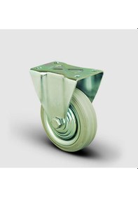 Resim EK02SPRg125 Sabit Maşalı Gri Kauçuk Kaplı Tekerlek Çap:125 