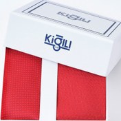 Resim Koyu Kırmızı 2'li Kravat & Mendil Seti Kigili