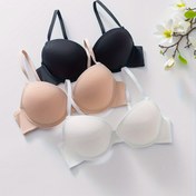 Resim 3'lü Seksi Naylon Push Up Sütyenler, Yastıklı Underwire, Yüksek Destek Örgü Kumaş, Düz Renk, Çıkarılabilir Askılar ile Kadınlar İçin 