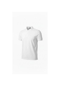 Resim Erkek Pike Kumaş Düğmeli Yaka Regular Fit Günlük Kısa Kol Tişört T-shirt - Beyaz Beyaz 