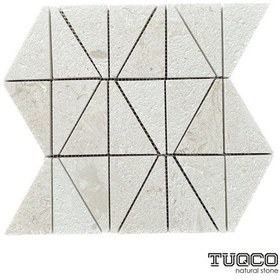 Resim Tuqco Doğaltaş Piramit Mayra Fırçalı Mermer Mozaik 