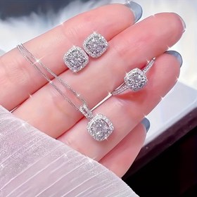 Resim Doğal Taşlarla Elegant Kadın Takı Seti - İçerir: Yüzük, Küpeler, Kolye ve Choker Zinciri, Kare Tasarım, Her Fırsat için Mükemmel Hediye, Bohemian Tarzı, Altın Kaplama Alaşım, Günlük Takılar|Sofistike Hediye|Alaşım Oluşturuldu 