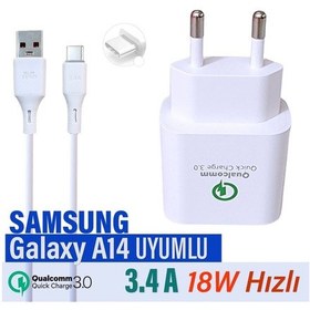 Resim A14 Şarj Cihazı 18w Hızlı Şarj Adaptörü Ve Type-c Kablo 