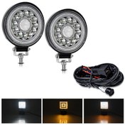 Resim Springsun D0102 E10 4 İnç Çift Halkalı Melek Gözü Çalışma Lambası, 160w Led Spot Işığı, Ip67 Su Geçirmez, 9-30v Dc Siyah 