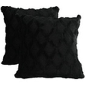 Resim Hfambition 2 Adet Yumuşak Kürk Ve Kadife Yastık Kılıfı, Gizli Fermuarlı, 45x45 Cm, Siyah Sadece Kılıflar 