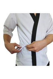 Resim FORMTEKS Sushi Şef Kimono Ceketi Beyaz Çizgili 