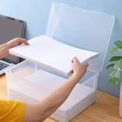 Resim Kapaklı Büyük Kapasiteli Şeffaf Plastik Depolama Kutusu, Dosya Düzenleyici, Çok Katmanlı Klasör, Ev, Okul ve Ofis Malzemeleri, Ofis Aksesuarları ve Aksesuarları için Uygun 