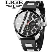 Resim Fochsia Lıge Gümüş Siyah Kasa Mavi Silikon Kordon Gençler İçin Zarif Kronograf Saat Diğer 