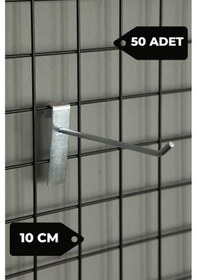 Resim 10 Cm 50 Adet Tel Pano Kancası Raf Askısı Galvaniz 