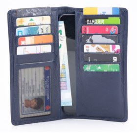 Resim Shop GG 403 Model Hakiki Deri Uzun Cüzdan, Deri Cüzdan Lacivert 