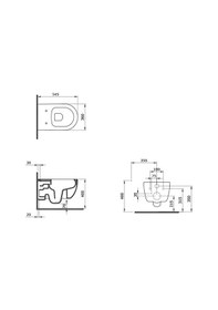 Resim Bocchi V-Tondo Rimless Asma Klozet Kanalsız Kapak Hariç Parlak Ma 