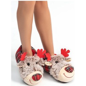 Resim Twigy Geyik Kadın,Garson Boy Hayvanlı Panduf Gri 36/41 AA0629 Gri 