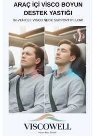 Resim Ortopedik 2 Adet Visco Boyun Destek Yastığı Seyahat Araç Ofis Kullanımı İçin Siyah 