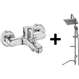 Resim Tema Eca Spil Banyo Bataryası + Tema Rain Quadro Tepe Duş Seti 