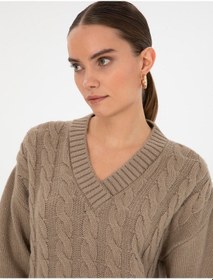 Resim Pierre Cardin Kadın Vizon Kazak /triko 50310890-vr052 Vizon 