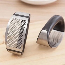 Resim Yeni Sarımsak Ezici Paslanmaz Çelik Garlic Press, Sarımsak Ezme Aleti Aparatı (1 Adet) 