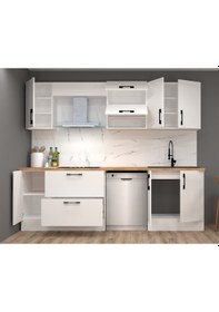 Resim 260 Cm Sefa Hazır Mutfak Dolabı Beyaz 