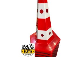 Resim Klasik Kedi Gözlü Ağırlıklı Boş Levhalı Trafik Koni Seti Trafik Dubası 12301 