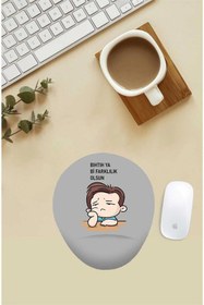 Resim Bıhtıh Ya Bi Farklılık Olsun Desenli Bilek Destekli Mouse Pad 