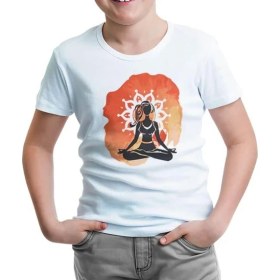 Resim Lord T-Shirt Yoga - Sukhasana Beyaz Çocuk Tshirt 