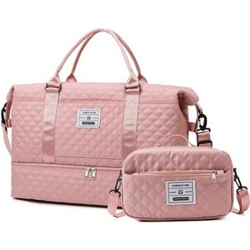 Resim Gateesat Fuchsia Eonothem Yorgan Desenli Büyük Kapasiteli Gym Seyah Fuşya 