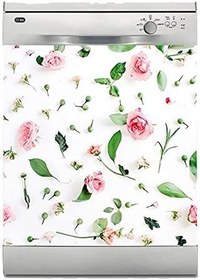 Resim Bulaşık Makinesi Sticker Kaplama Beyaz Eşya Kaplama Güller 