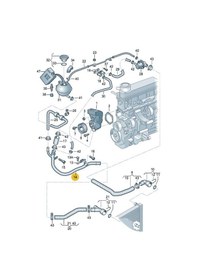 Resim Skoda Fabia 2000-2004 AME 1.4 Devirdaim Su Borusu Sac 6Y0121050A 