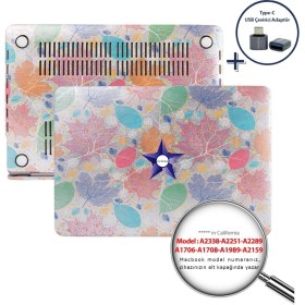Resim McStorey Macbook Pro Kılıf 13inç M1-M2 A1706-08 A1989 A2159 A2251 A2289 A2338 ile Uyumlu Leaf01 