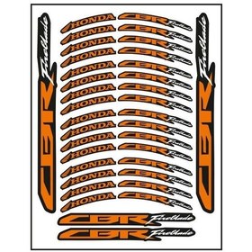 Resim Turuncu Baskı Honda Cbr Uyumlu 1 Set Jant Şeridi 
