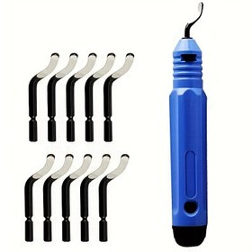 Resim El Tipi Çapak Kesme Bıçağı Kazıyıcı Pah Kırma Aleti ve Çapak Sökücü Takımı - Bakır Boru, Ahşap, Plastik, Alüminyum ve Çelik İçin 