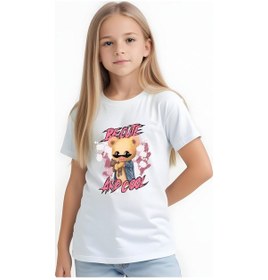 Resim Panios Kids And Cool Baskılı Kız Çocuk Kısa Kollu T-shirt Beyaz 