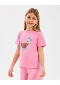 Resim Skechers G Graphıc Tee T-shirt Büyük Kız Çocuk Pembe Tshirt Sk2510132-610 Pembe 